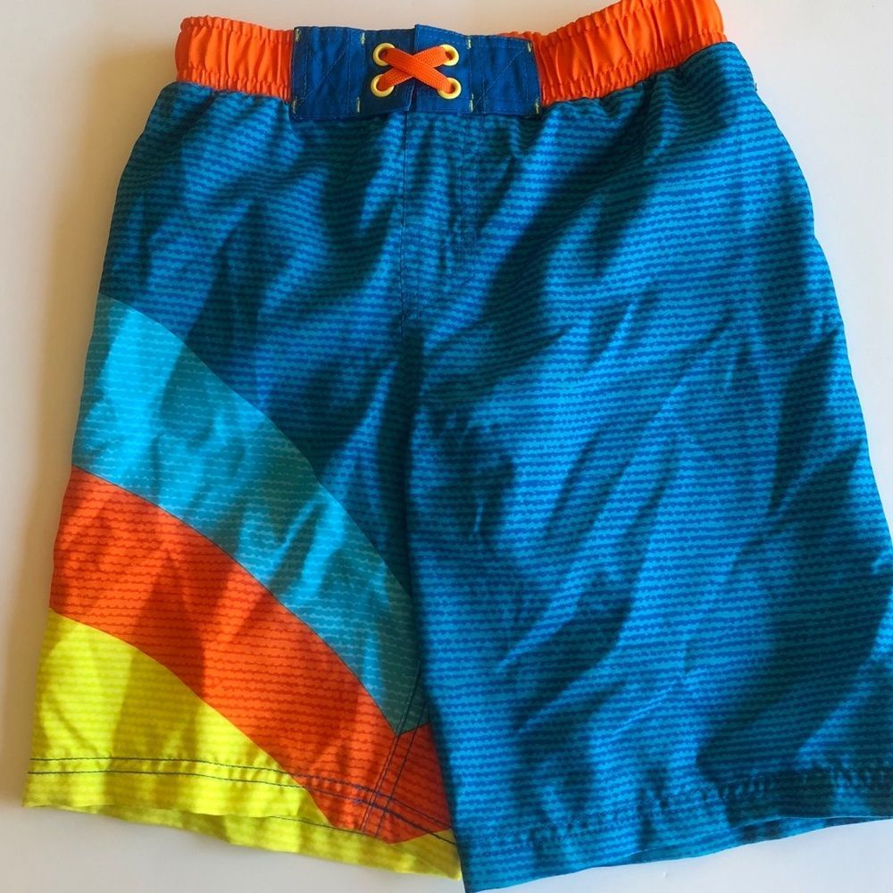 Cherokee Swim Trunks Neon Striped New S